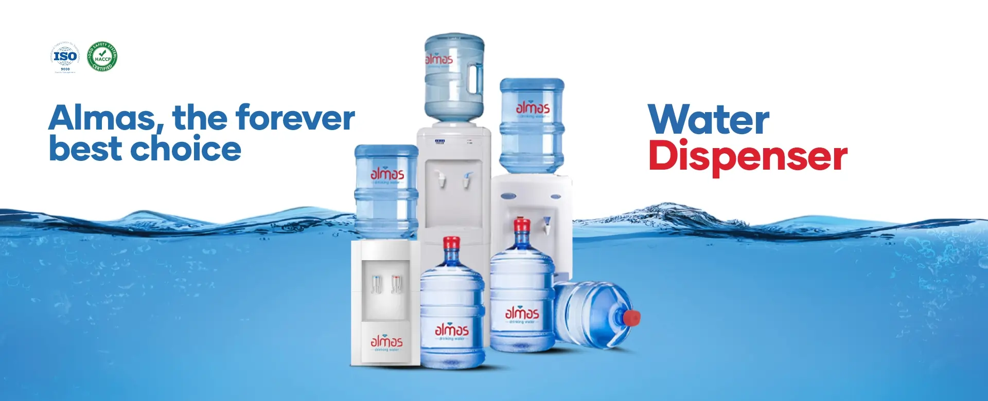 Water dispenser range with reusable bottles