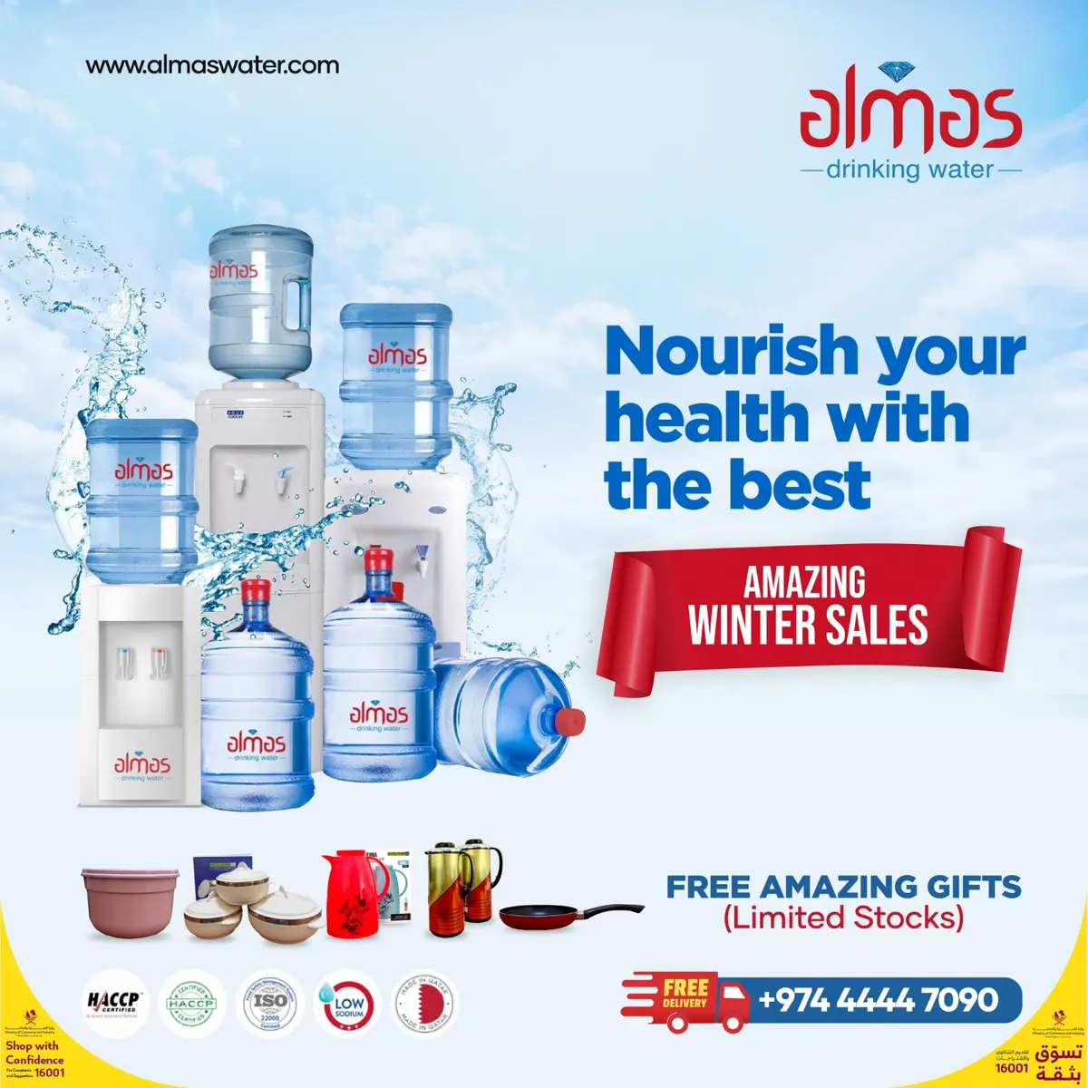 Our winter sale is now aboard! 
Choose the best offer for you and bring home pure water with Almas. 
For bookings, contact us right away!

#nourish #h