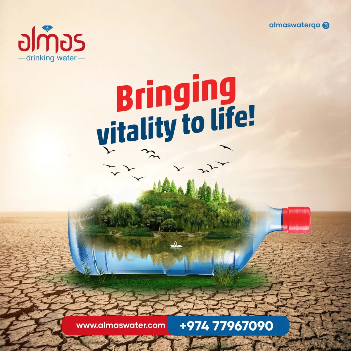 In the midst of barrenness, a beacon of life. Discover vitality with every drop of Almas Water. Contact us today !

#pure #water #drinking #every #dro