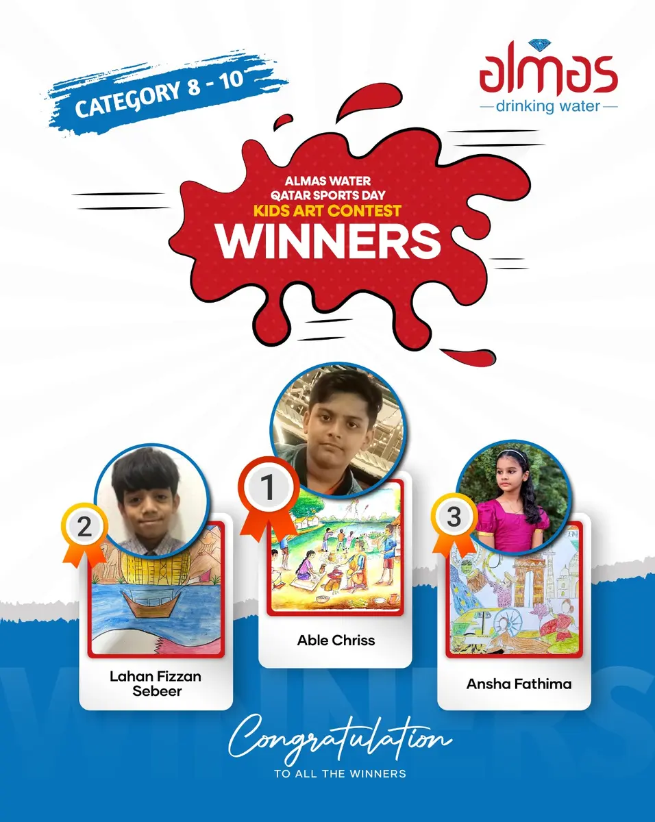 "Thrilled to announce our talented winners of the Almas Water Art Contest! 🎨✨ Congratulations to all the artists who poured their creativity into the