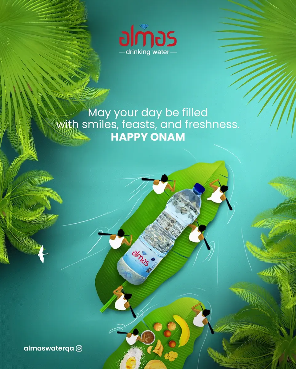 Celebrating the vibrant spirit of Onam with the purity of Almas drinking water! Wishing you a day filled with delicious feasts, beautiful smiles, and 