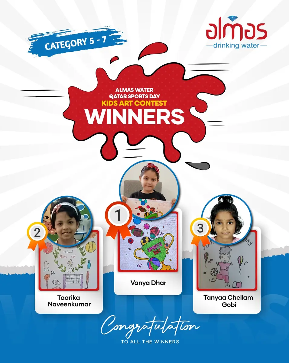 "Thrilled to announce our talented winners of the Almas Water Art Contest! 🎨✨ Congratulations to all the artists who poured their creativity into the