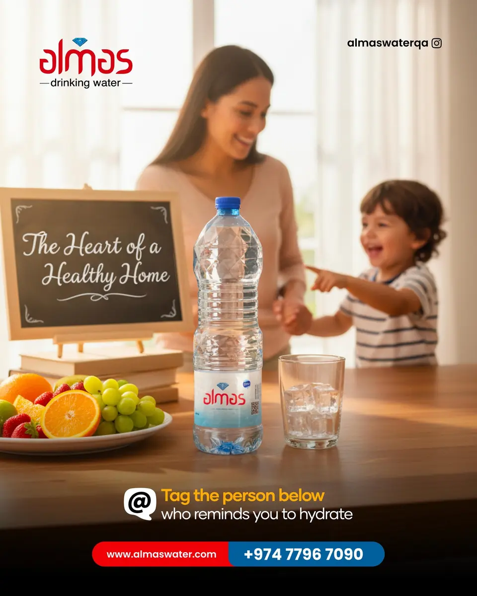Who reminds everyone to drink water at home? Comment below and share the love for staying hydrated with Almas .

#almasdrinkingwater #qatar #hydration