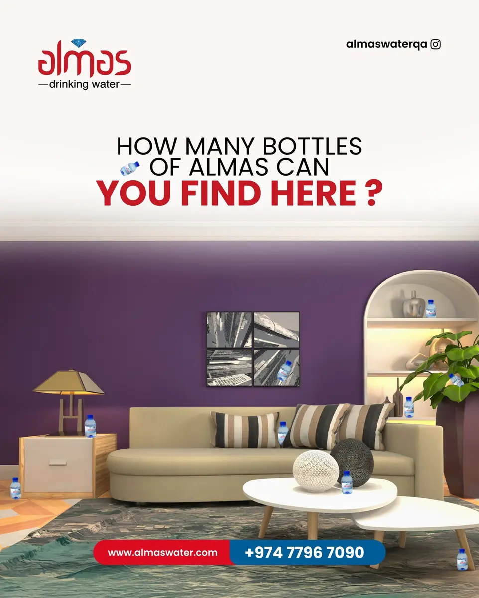 Spot the freshness! How many bottles of pure hydration can you find? Stay refreshed and keep counting with Almas.

#SpotTheBottles #AlmasWater #PureHy