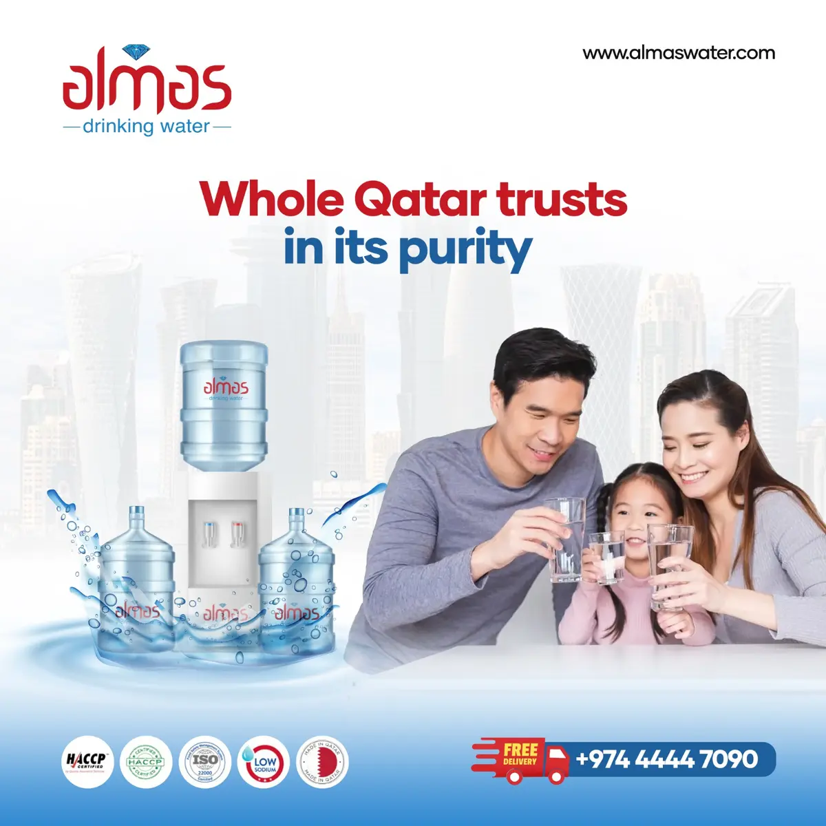 We are happily serving across Qatar and making sure you are healthy and safe. 
To get pure drinking water at your doorstep, contact us soon.

#purity 