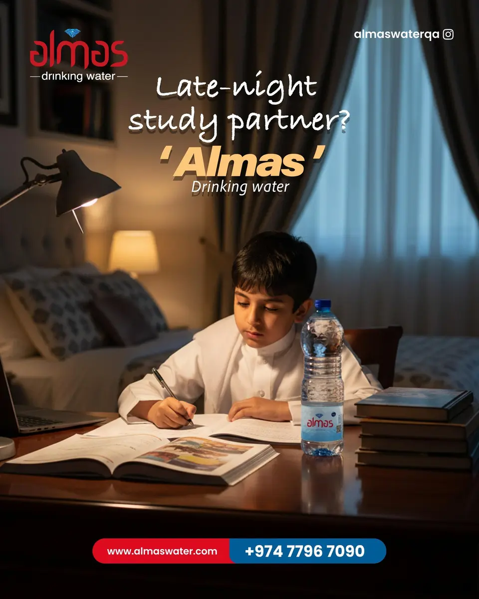 Burning the midnight oil? Keep your focus sharp and energy up with Almas—your perfect late-night study partner.

#almasdrinkingwater #qatar #hydration