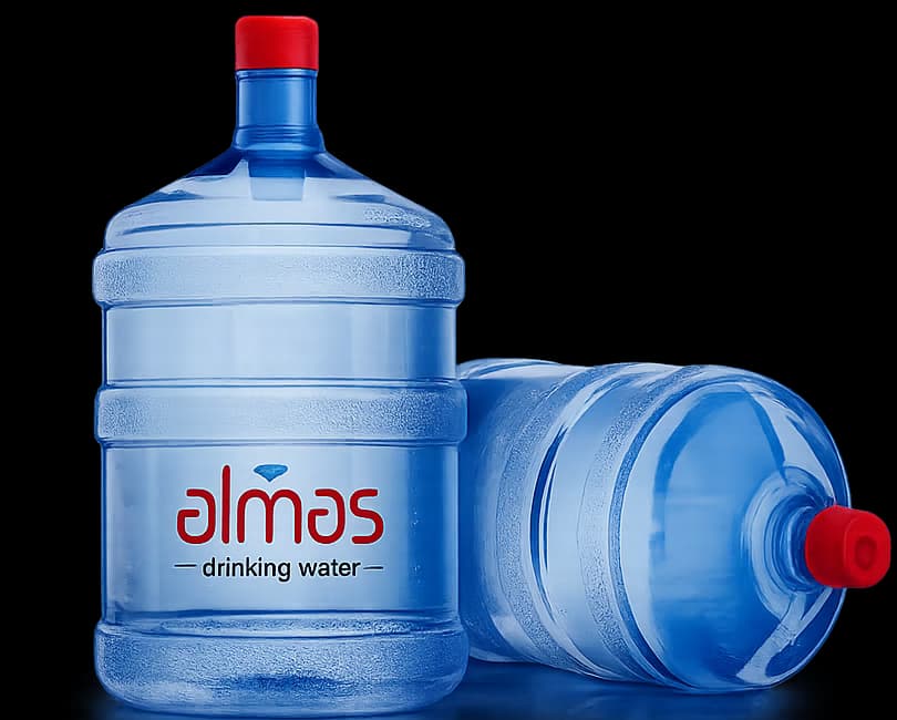 Almas reusable 5-gallon premium PC drinking-water bottle pair